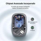 Mouse Inalambrico Ugreen Silent 2.4GHz 4000 dpi 90373 Gris