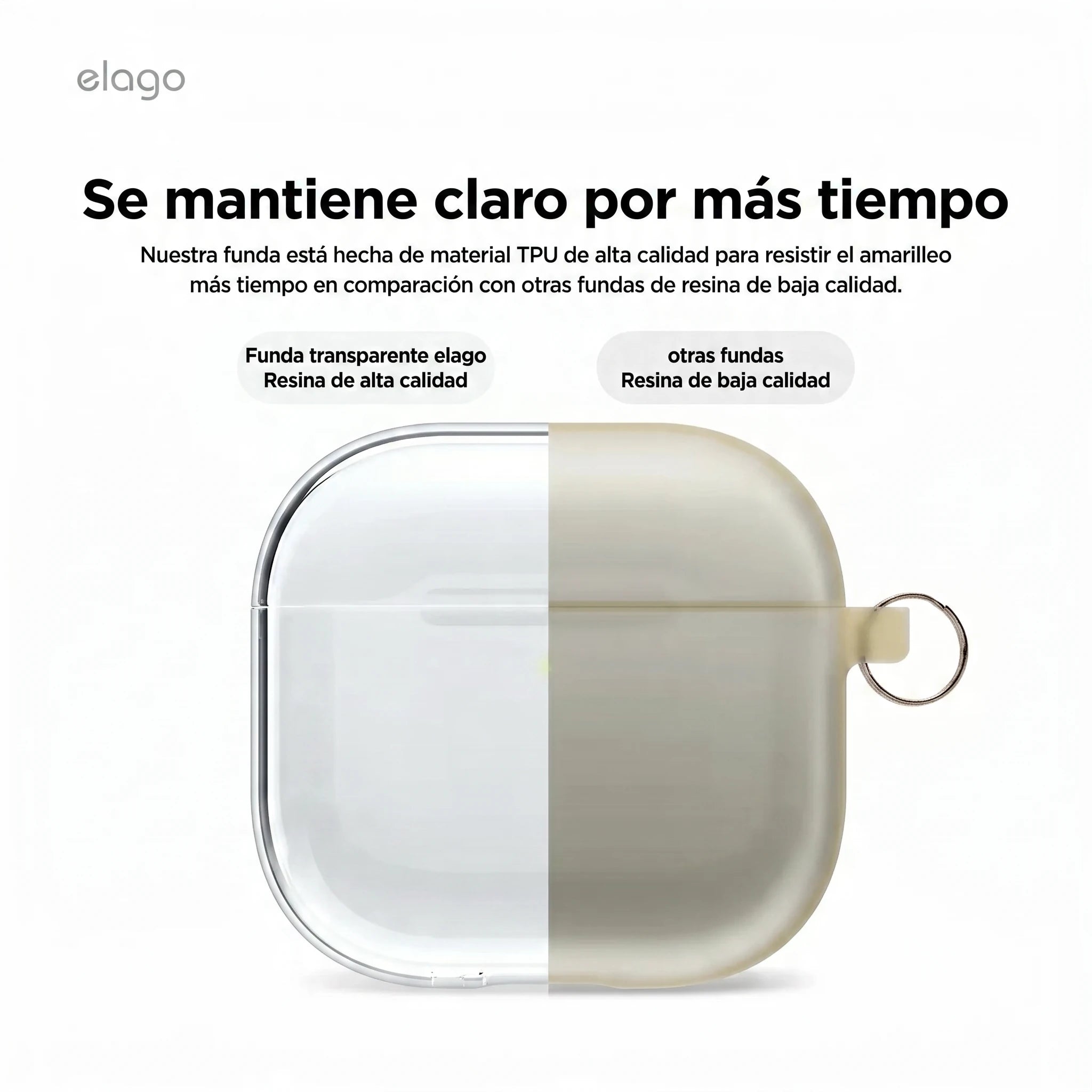 Elago Clear Hang Case Para AirPods 4 - Neon Yellow