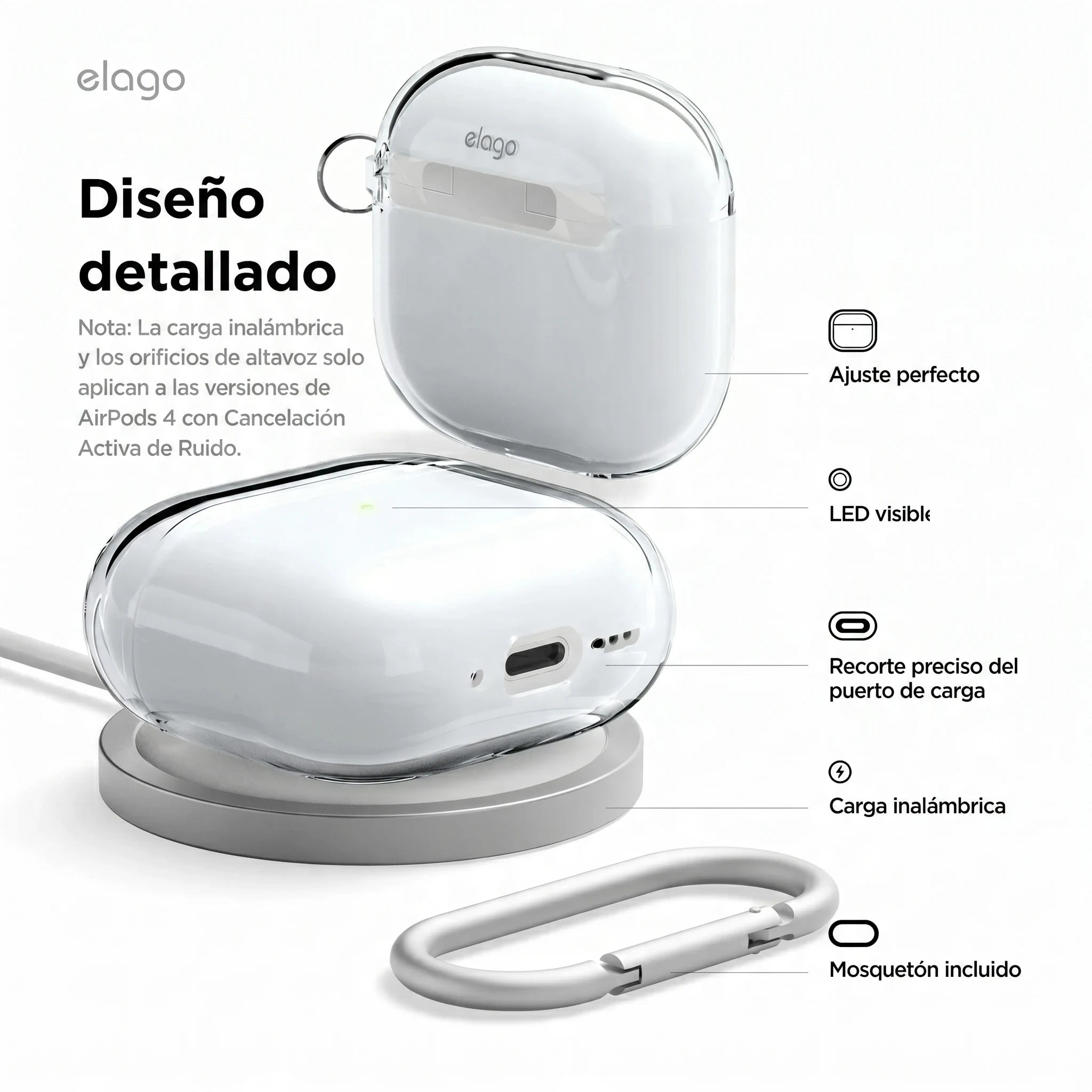 Elago Clear Hang Case Para AirPods 4 - Neon Yellow