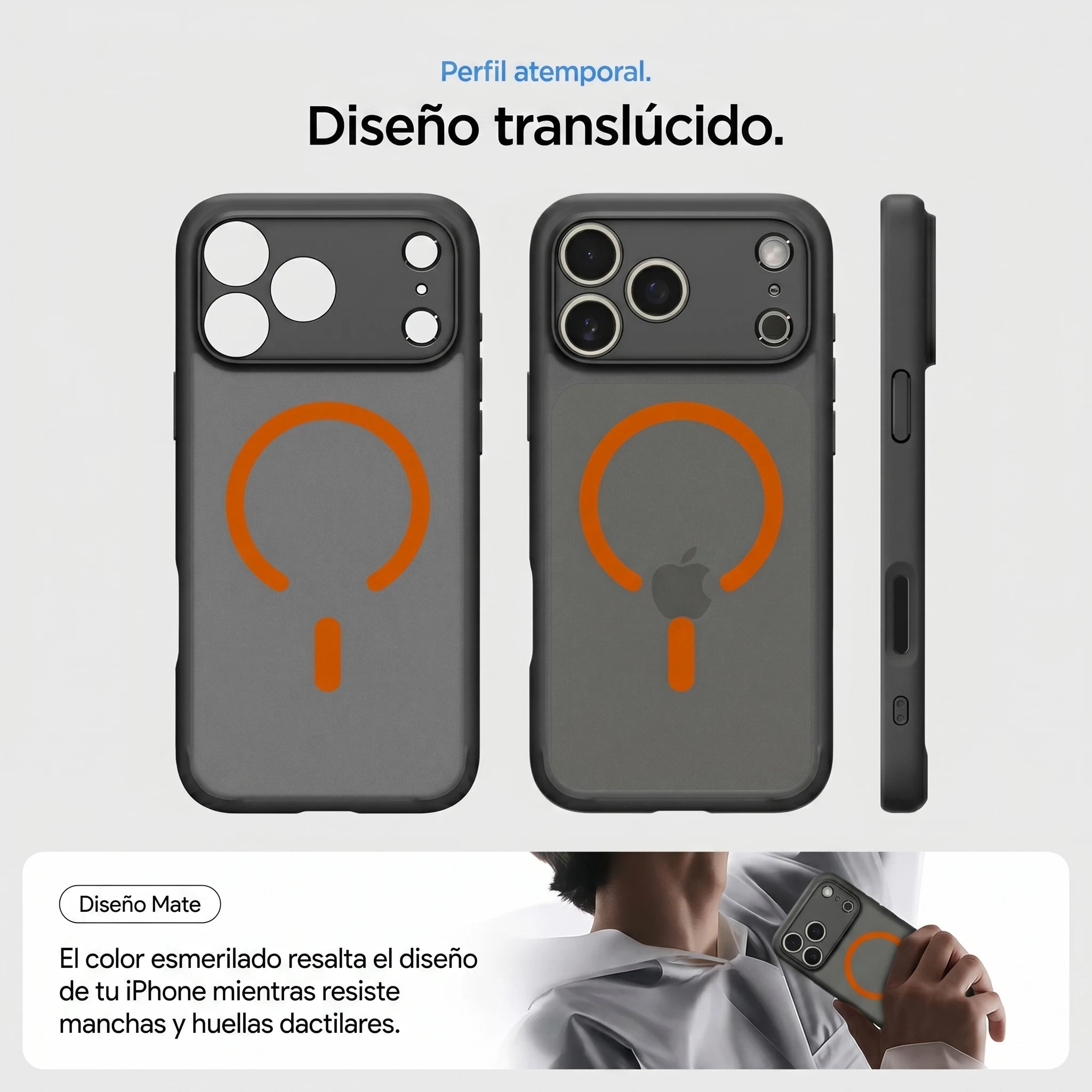 Case Spigen Ultra Hybrid iPhone 17 Pro Max (MagSafe) - Frost Black Orange