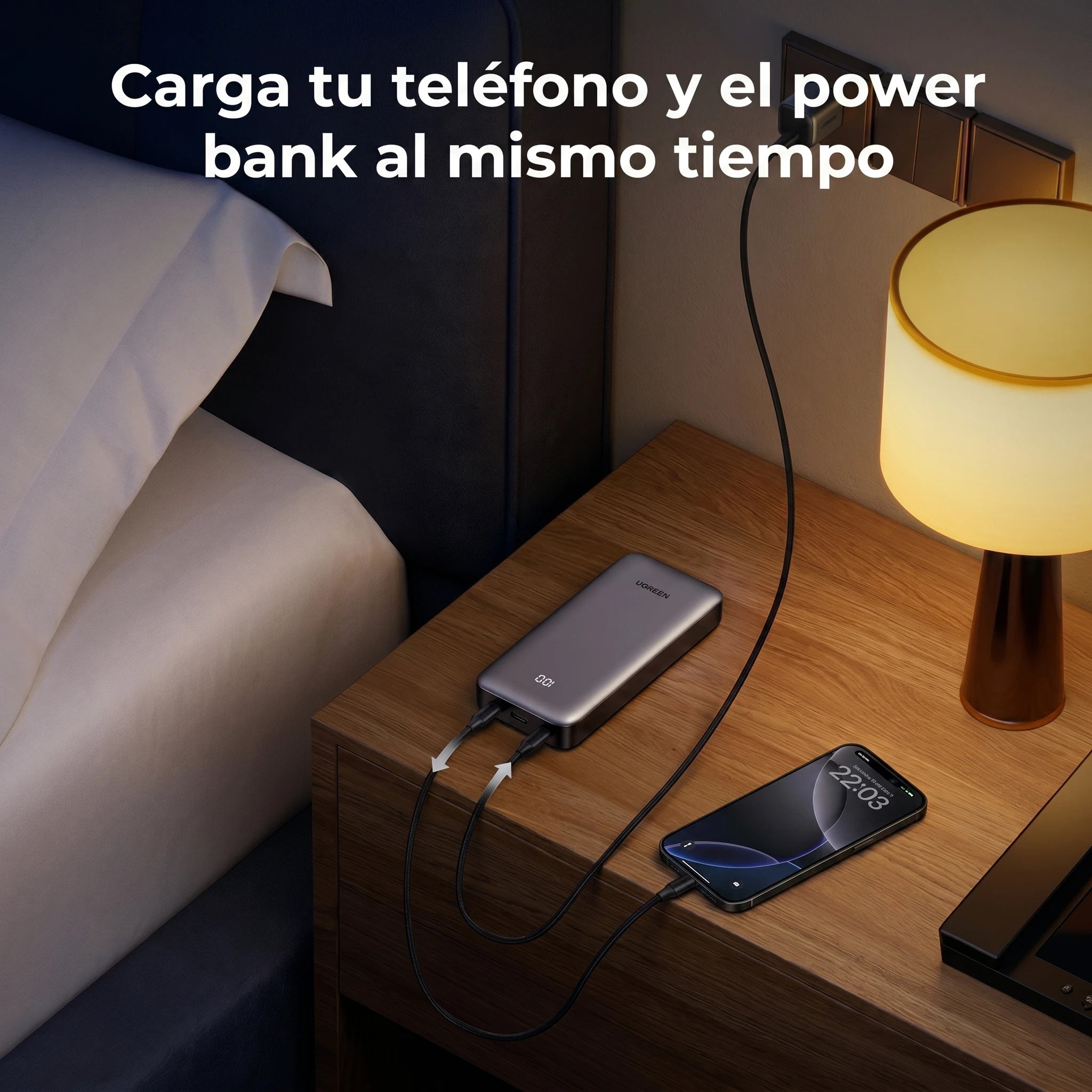 UGREEN power bank 20000mAh 30W PD PB532 para carga rápida portátil