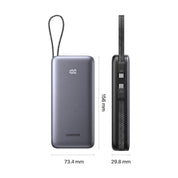 UGREEN Nexode Power Bank 20000mAh 30W con cable USB-C Integrado