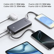 UGREEN Nexode Power Bank 20000mAh 30W con cable USB-C Integrado