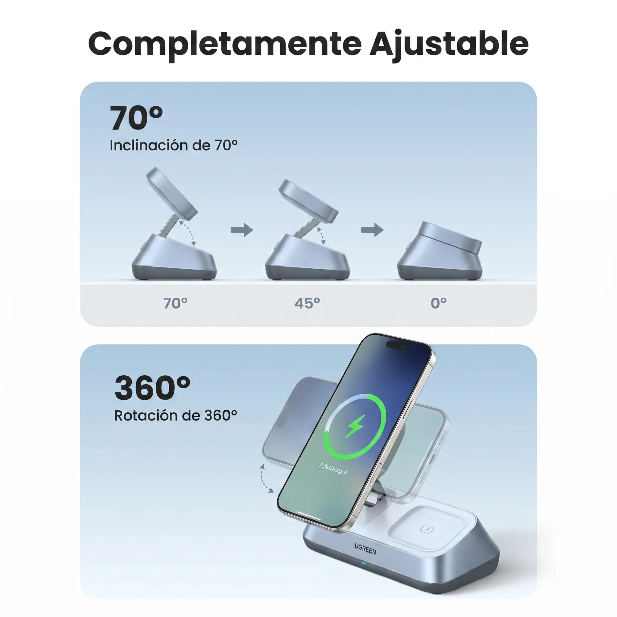 Cargador Magnético 3 en 1 25W UGREEN MagFlow