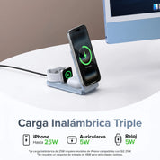 Base de carga 3 en 1 25W UGREEN Magflow para iPhone