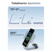 Base de carga 3 en 1 25W UGREEN Magflow para iPhone