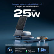 Spigen Cargador Inalámbrico Magnético 2 En 1 Qi2.2 25W