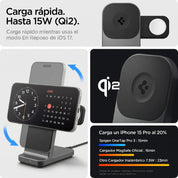 Stand Cargador Inalámbrico Spigen OneTap Pro Qi2 3 en 1 (MagSafe)