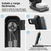 Stand Cargador Inalámbrico Spigen OneTap Pro Qi2 3 en 1 (MagSafe)
