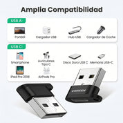 UGREEN adaptador USB-A a USB-C OTG US280 para datos y carga