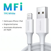 UGREEN cable Lightning a USB-A 1M 12W MFI