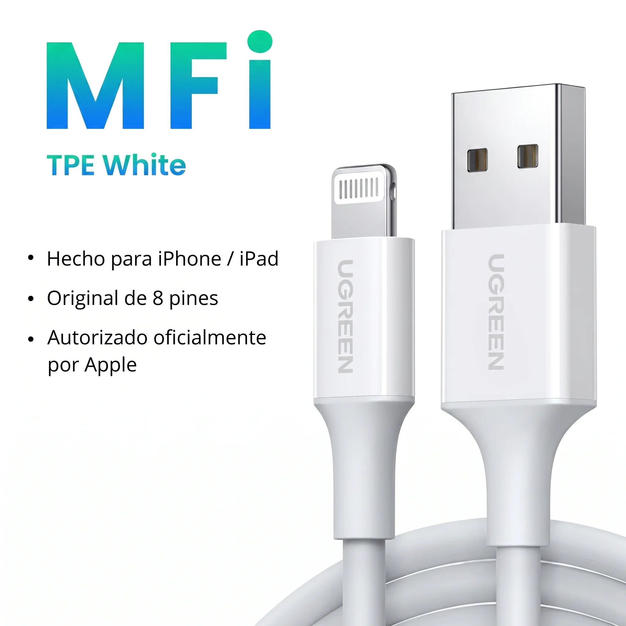UGREEN cable Lightning a USB-A 1M 12W MFI