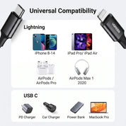 Cable Ugreen USB-C a Lightning M/M 1M 30W Negro 60751