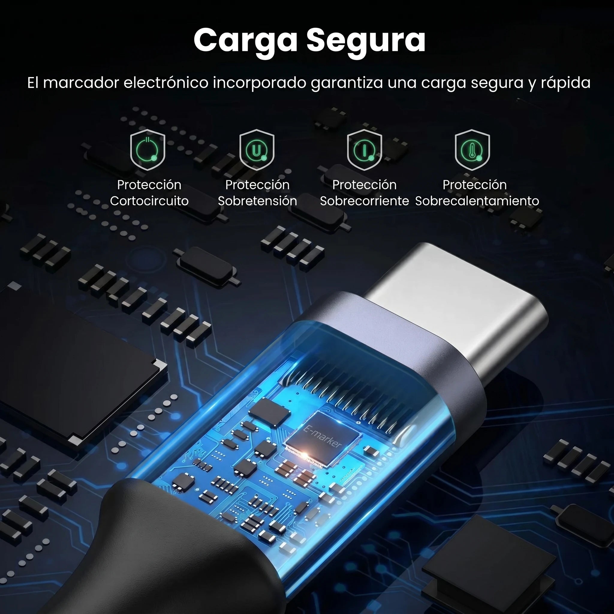 UGREEN cable USB-C a USB-C 1M 60W 3A carga rápida y datos - Blue