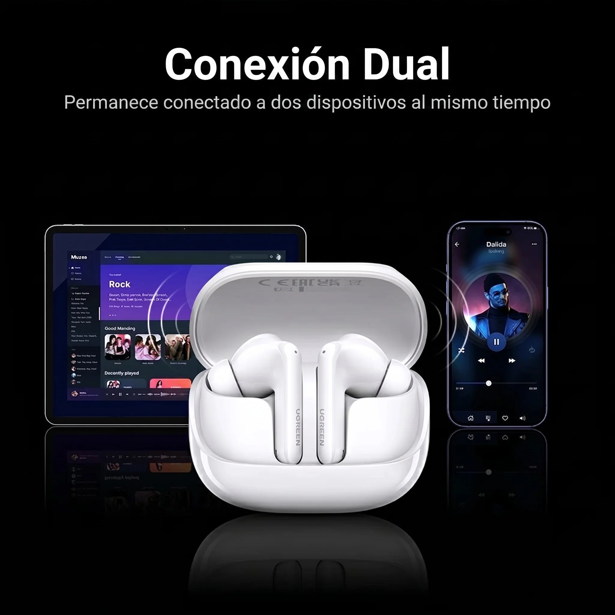 UGREEN EchoBuds Magic Active Noise Cancelling Earbuds with Smart Touchscreen