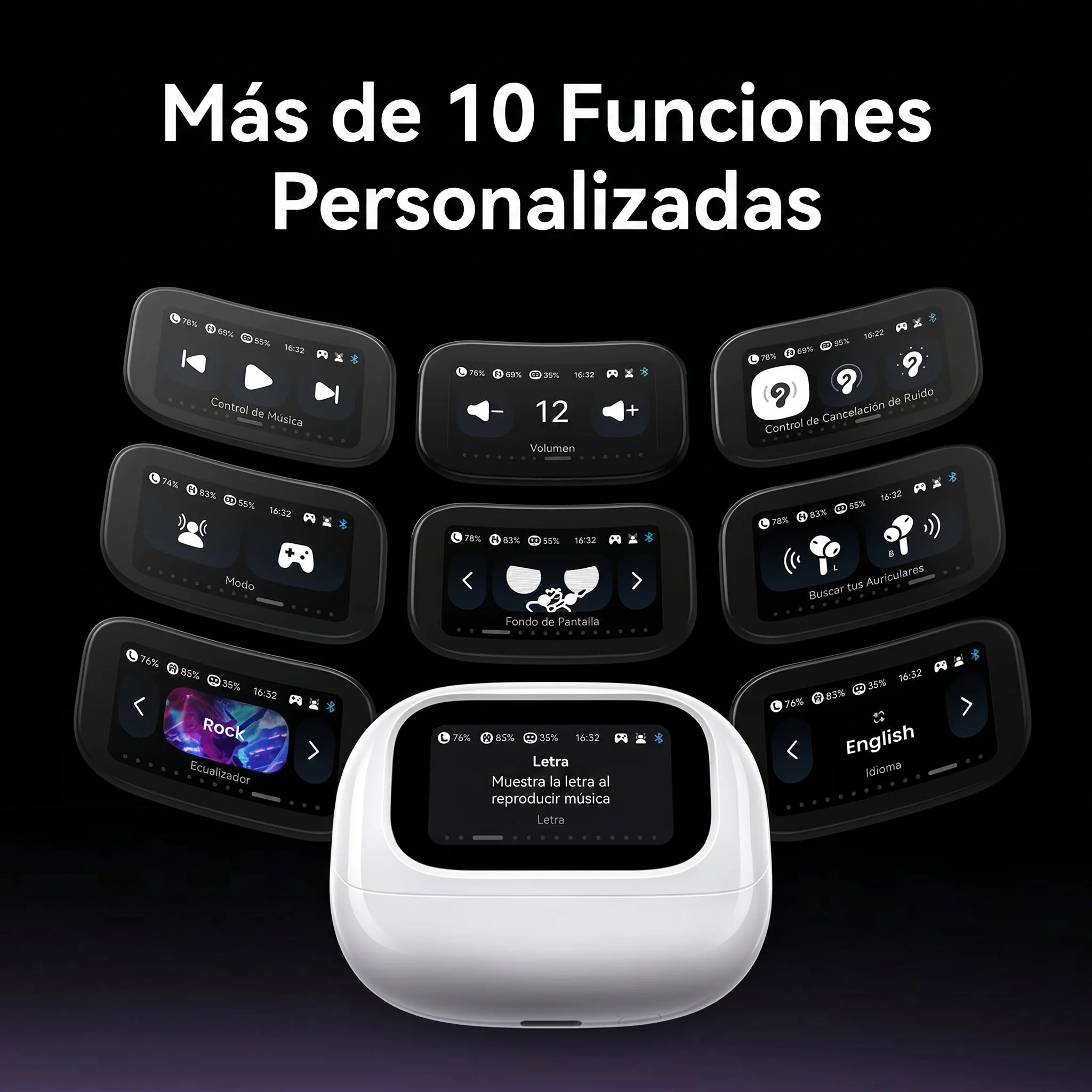 UGREEN EchoBuds Magic Active Noise Cancelling Earbuds with Smart Touchscreen
