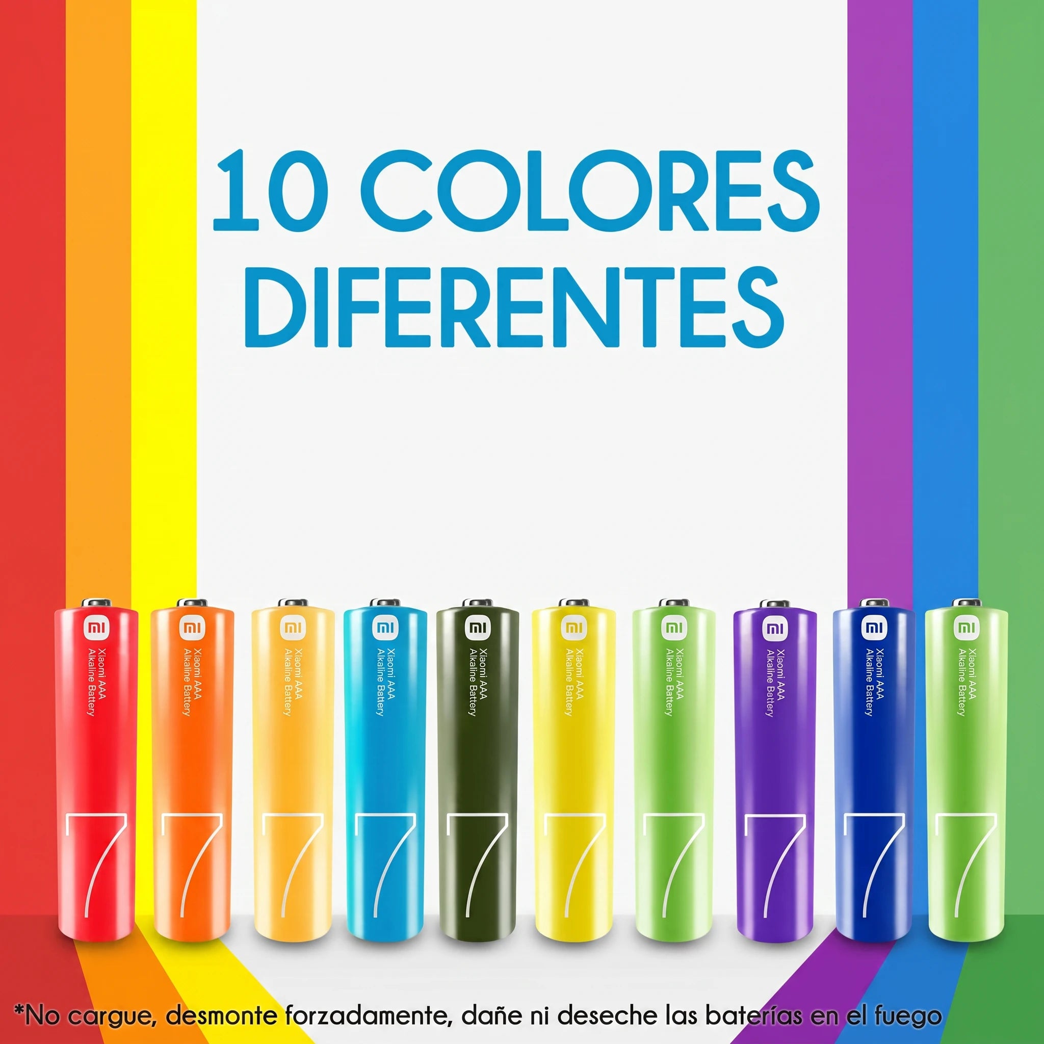 Xiaomi AAA Rainbow Batteries 10 Count - pilas AAA alcalinas
