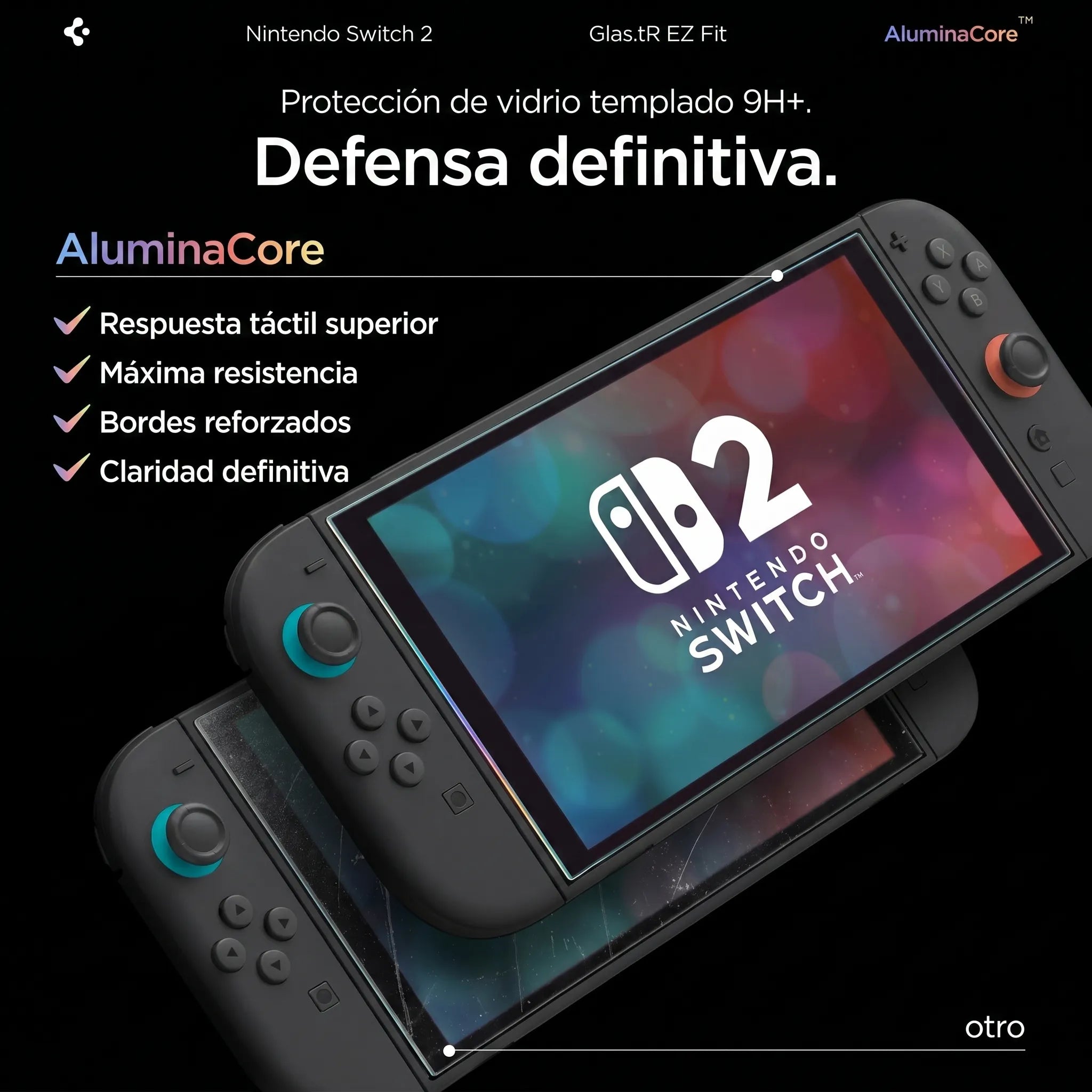 Protector de Pantalla Spigen GLAS.tR EZ Fit Nintendo Switch 2 (2 pack)