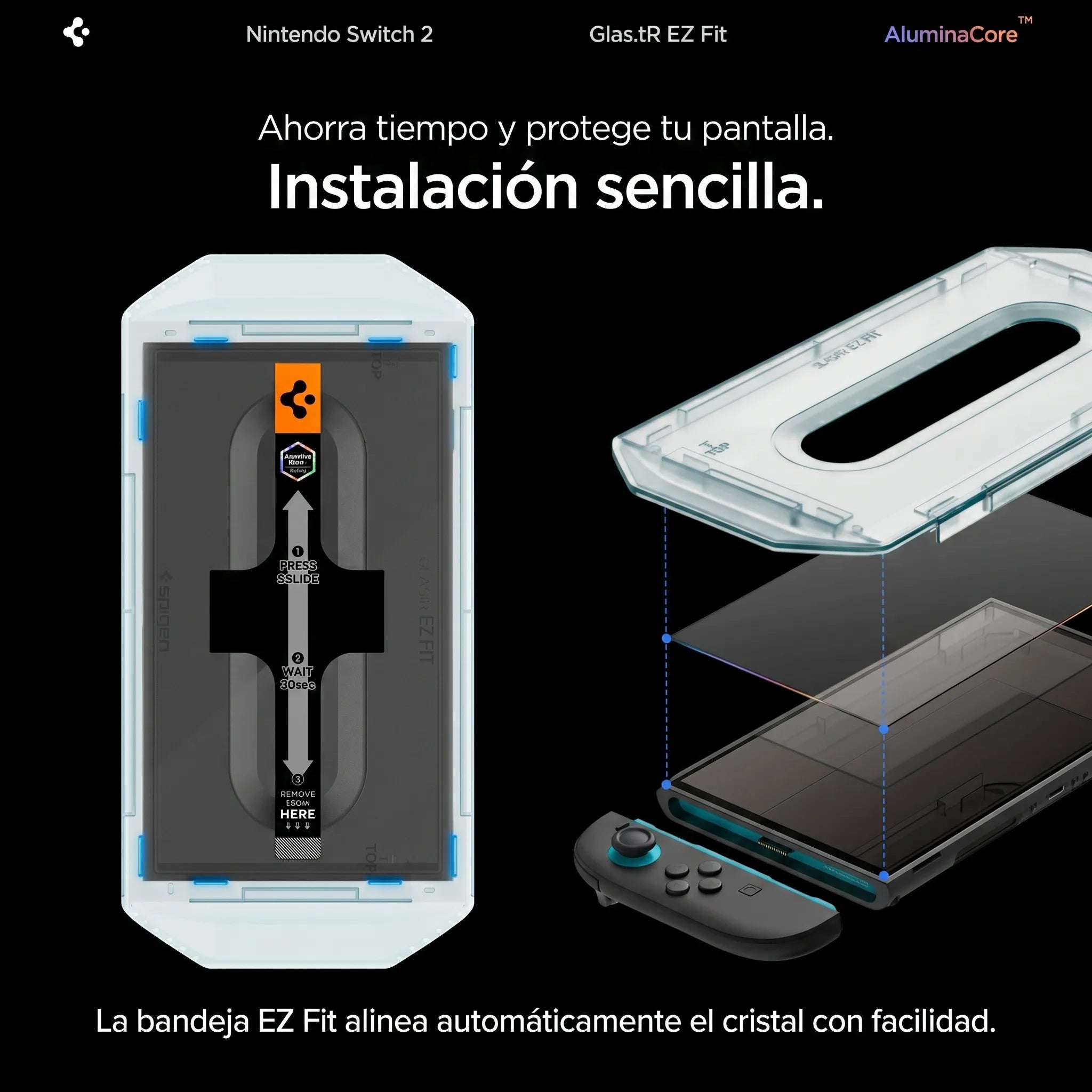 Protector de Pantalla Spigen GLAS.tR EZ Fit Nintendo Switch 2 (2 pack)
