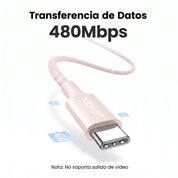 UGREEN cable USB-C a USB-C 1M 100W 5A carga rápida y datos - Pink