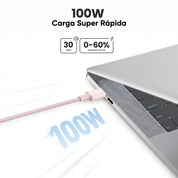 UGREEN cable USB-C a USB-C 1M 100W 5A carga rápida y datos - Pink