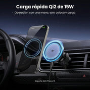 UGREEN MagFlow Qi2 - cargador magnético para auto 15W