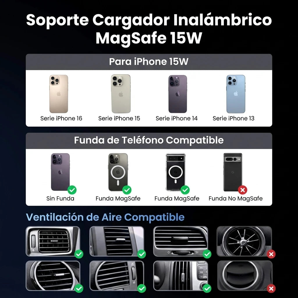 UGREEN MagFlow Qi2 - cargador magnético para auto 15W