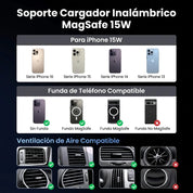 UGREEN MagFlow Qi2 - cargador magnético para auto 15W