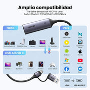UGREEN Capturadora De Video HDMI A USB-C Y USB-A 2K 30Hz