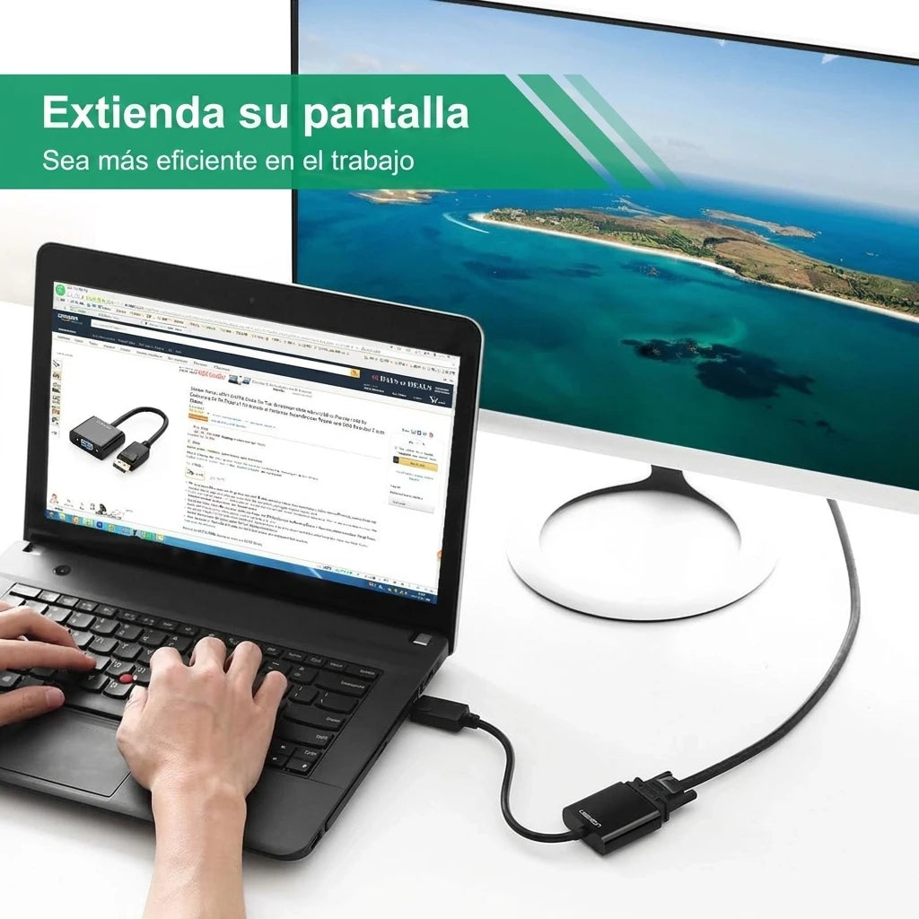UGREEN DP109 - adaptador DisplayPort a VGA Full HD