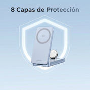UGREEN MagFlow Qi2 25W - cargador inalámbrico 3 en 1