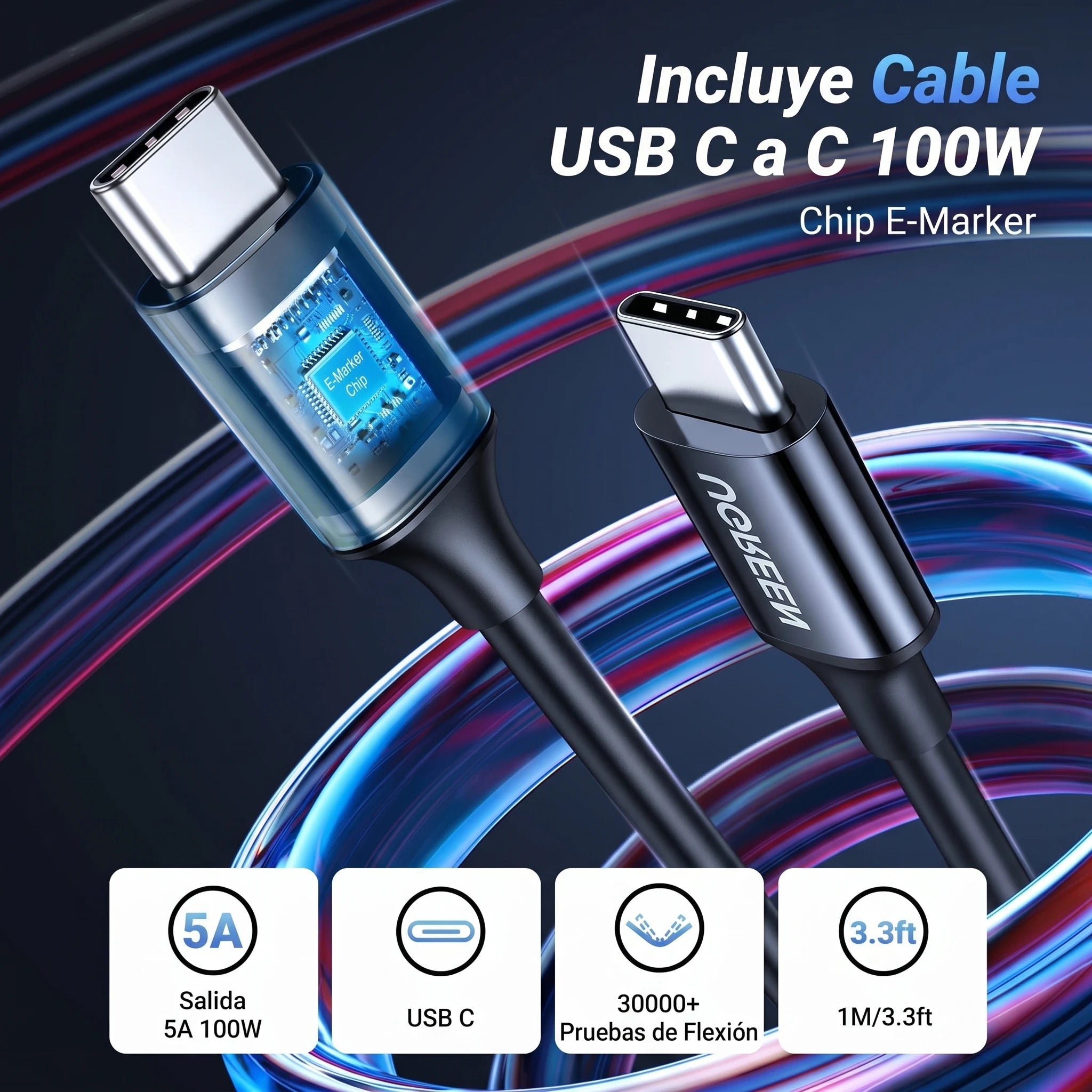 UGREEN EC705 - cargador de auto USB-C y USB-A 130W