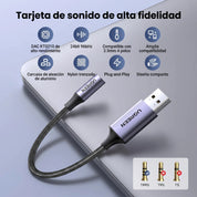 UGREEN CM477 - adaptador USB-A a audio 3.5mm 25cm