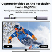 UGREEN Capturadora De Video HDMI A USB-C Y USB-A 2K 30Hz