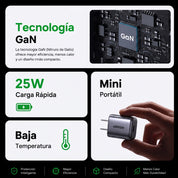 UGREEN X517 - set cargador GaN USB-C 25W con cable 1M