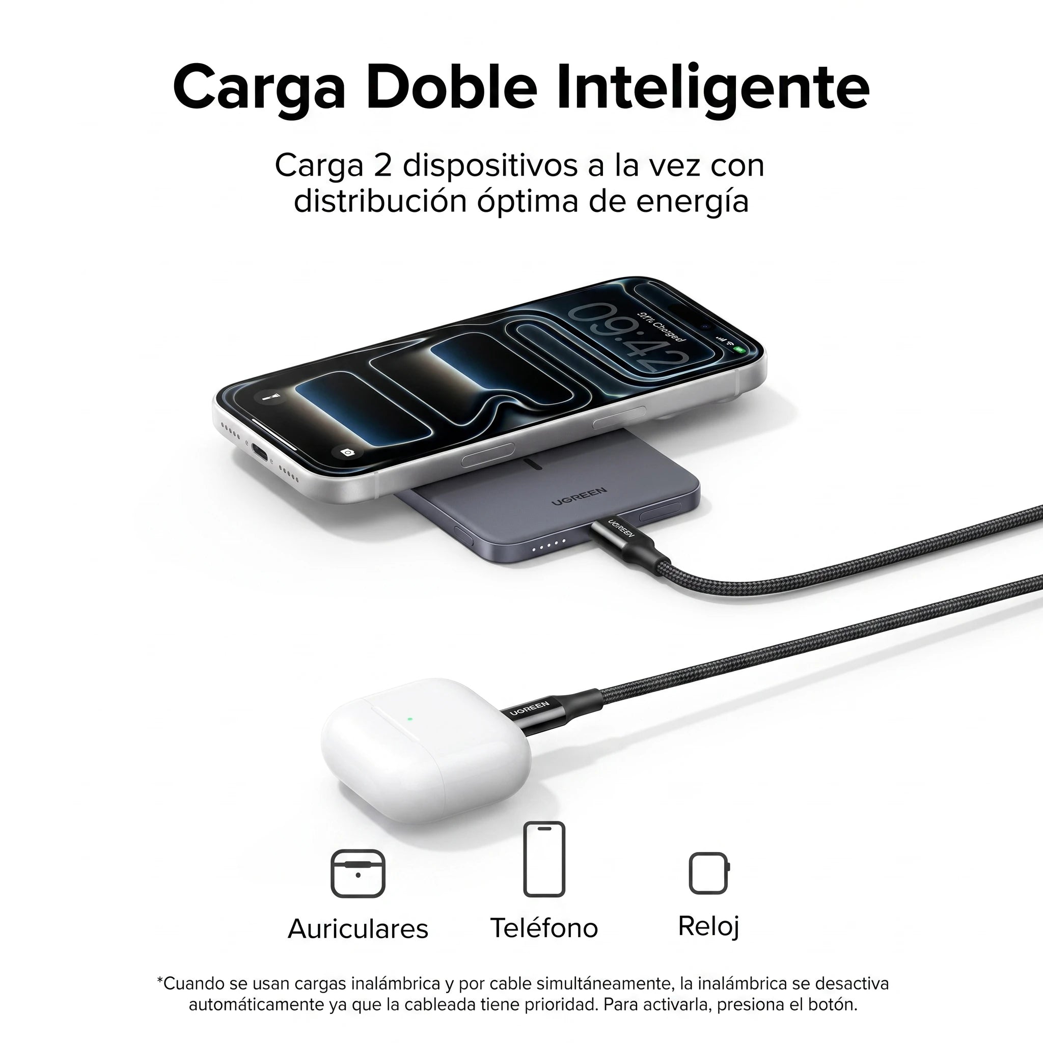 UGREEN MagFlow Air - power bank Qi2 5000mAh 20W 15W