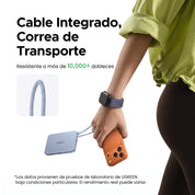 UGREEN MagFlow Air Power Bank 10000mAh Qi2 15W - con cable USB-C - Blue