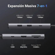 UGREEN CM498 - hub USB-C 7 en 1 HDMI 4K 60Hz