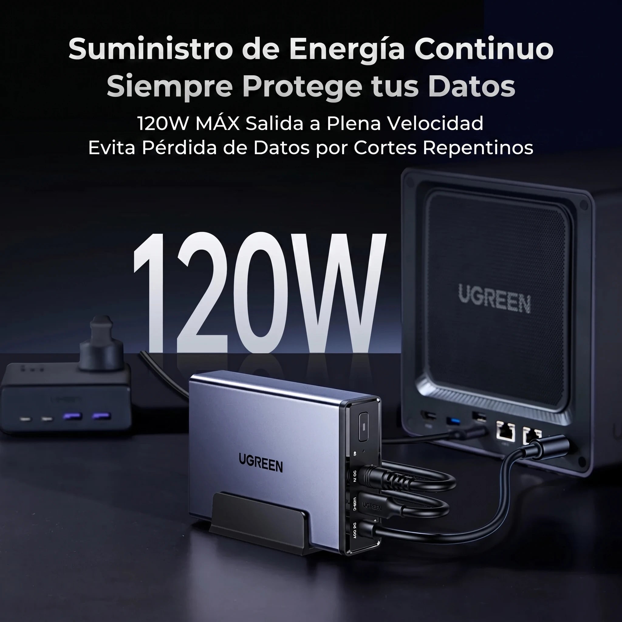 UGREEN US3000 UPS DC 120W - Sistema de Alimentación Ininterrumpida para NAS