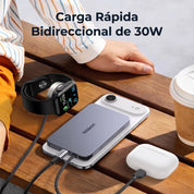 UGREEN MagFlow Air Power Bank 10000mAh Qi2 15W - con cable USB-C - Gray
