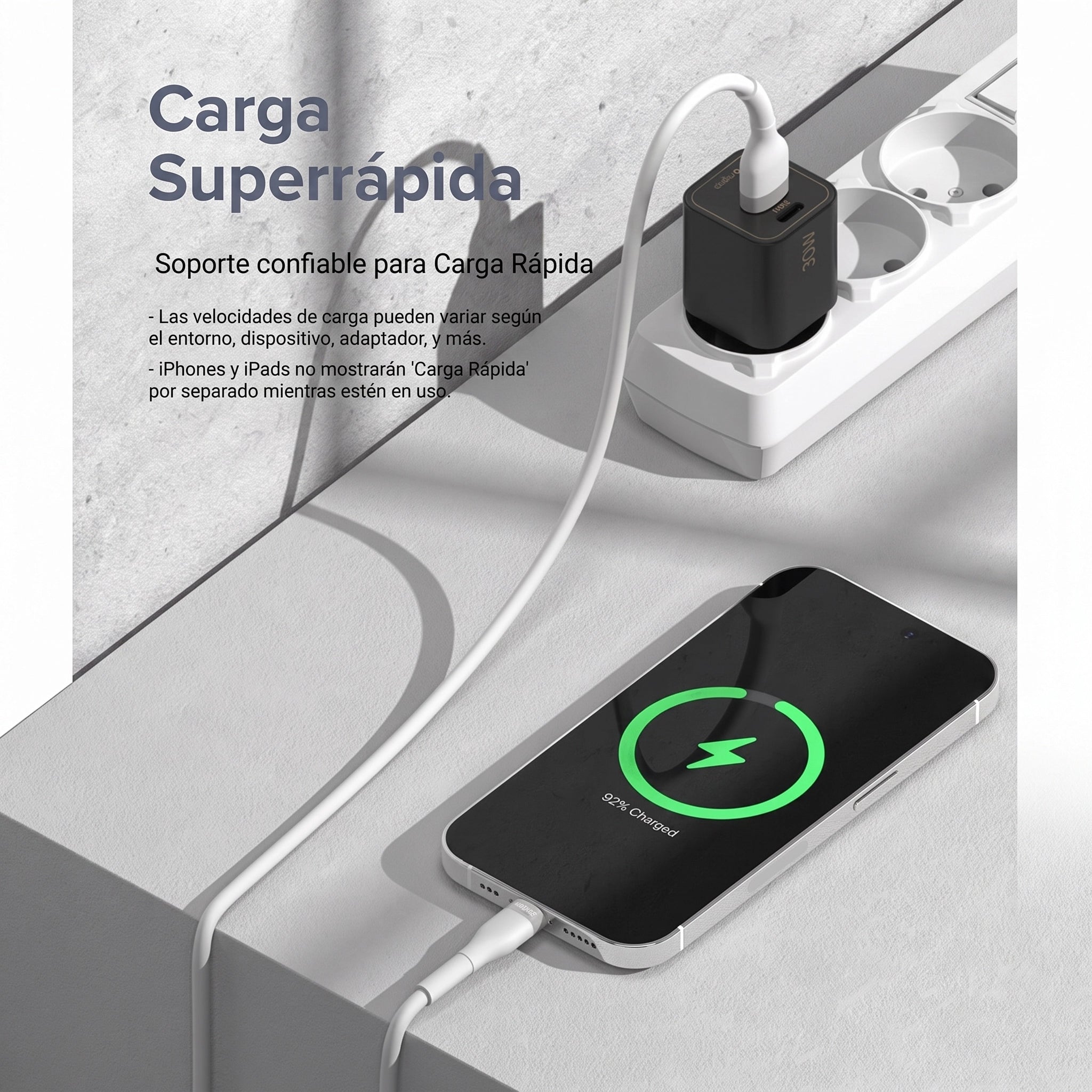 Ringke Pastel Cable - cable USB-A a USB-C 2M 12W Blanco