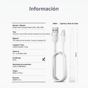 Ringke Pastel Cable - cable USB-A a USB-C 2M 12W Blanco