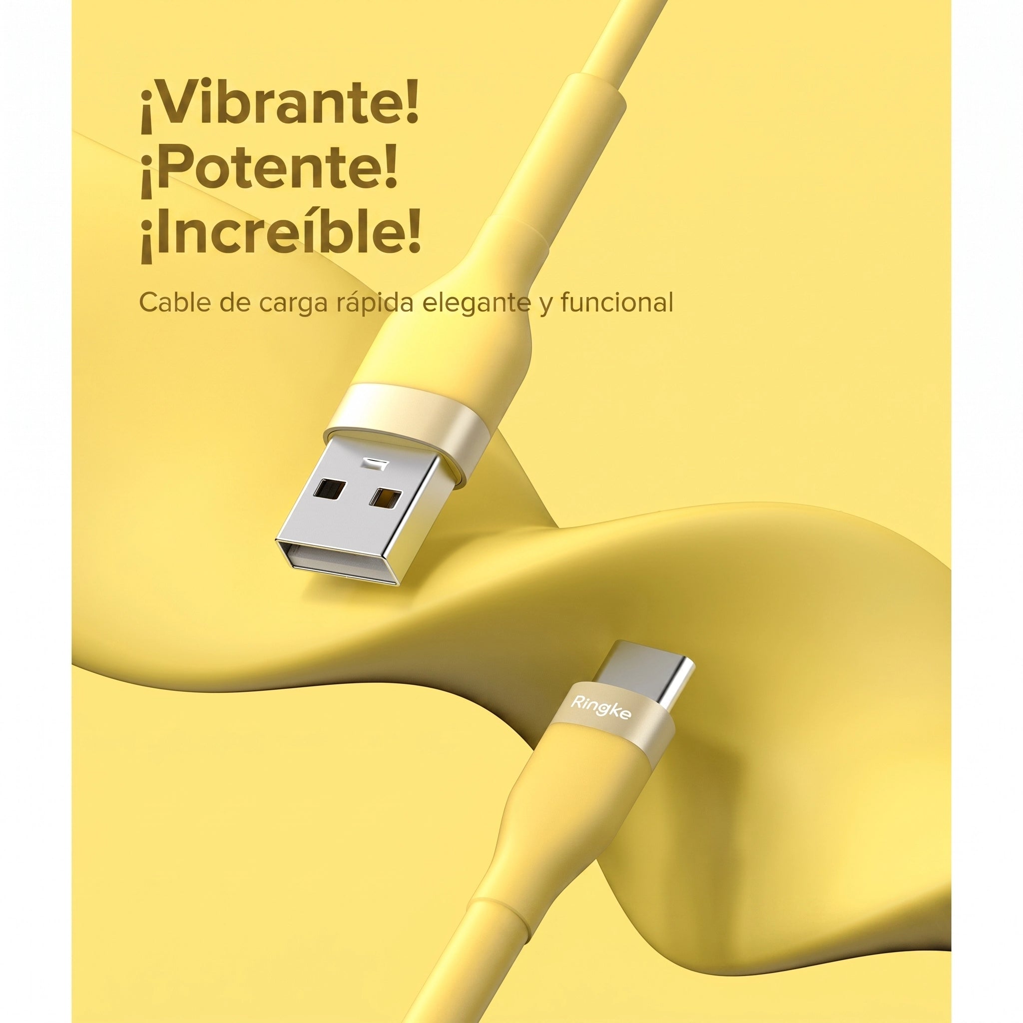 Ringke Pastel Cable - cable USB-A a USB-C 2M 12W - Amarillo