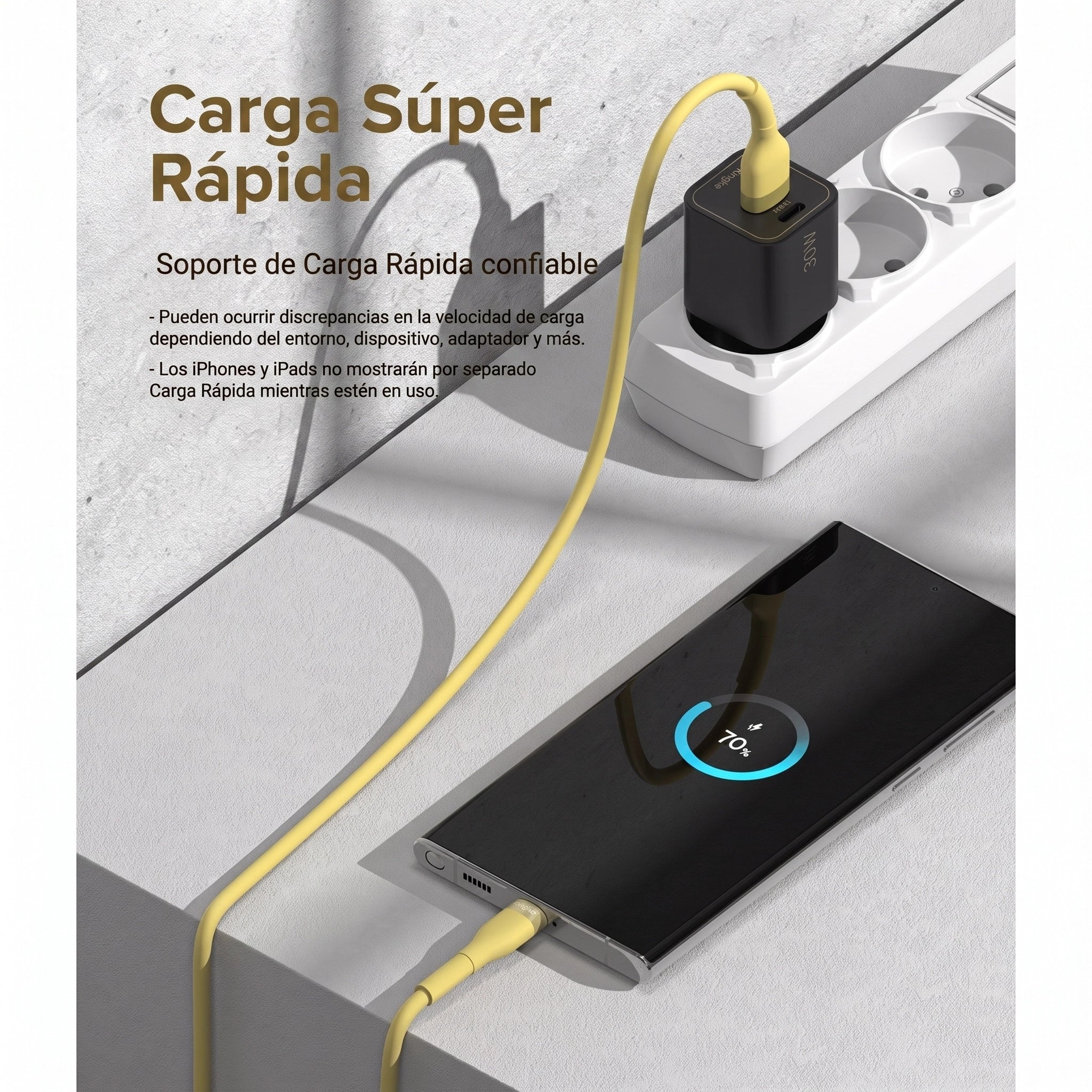 Ringke Pastel Cable - cable USB-A a USB-C 2M 12W - Amarillo