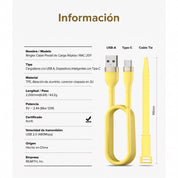 Ringke Pastel Cable - cable USB-A a USB-C 2M 12W - Amarillo