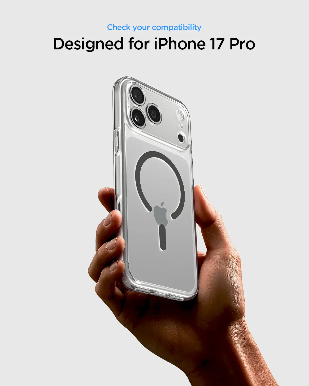 Case Spigen Crystal Hybrid iPhone 17 Pro (MagSafe) - Clear Graphite