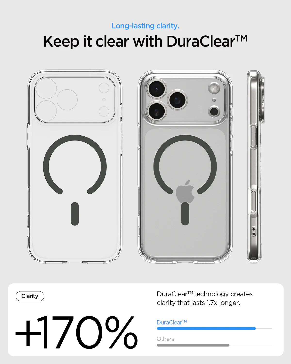 Case Spigen Crystal Hybrid iPhone 17 Pro (MagSafe) - Clear Graphite