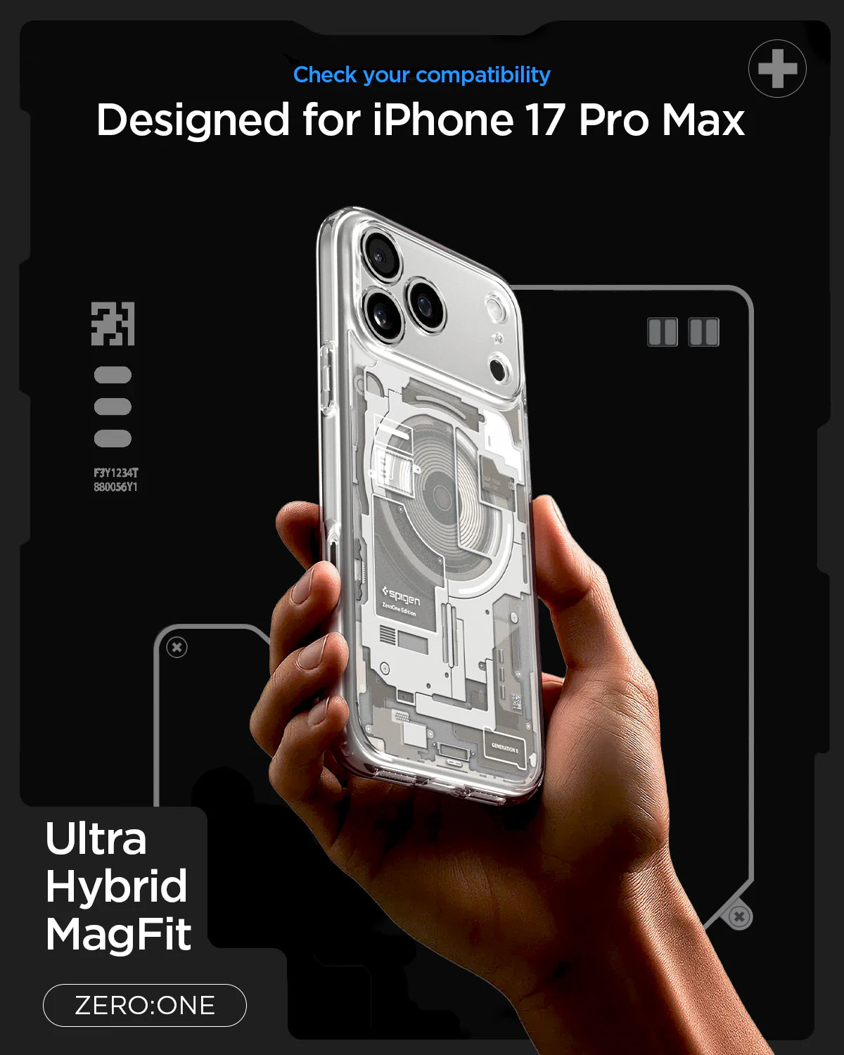 Case Spigen Ultra Hybrid Zero One Mag Fit iPhone 17 Pro Max (MagSafe) - Natural Titanium