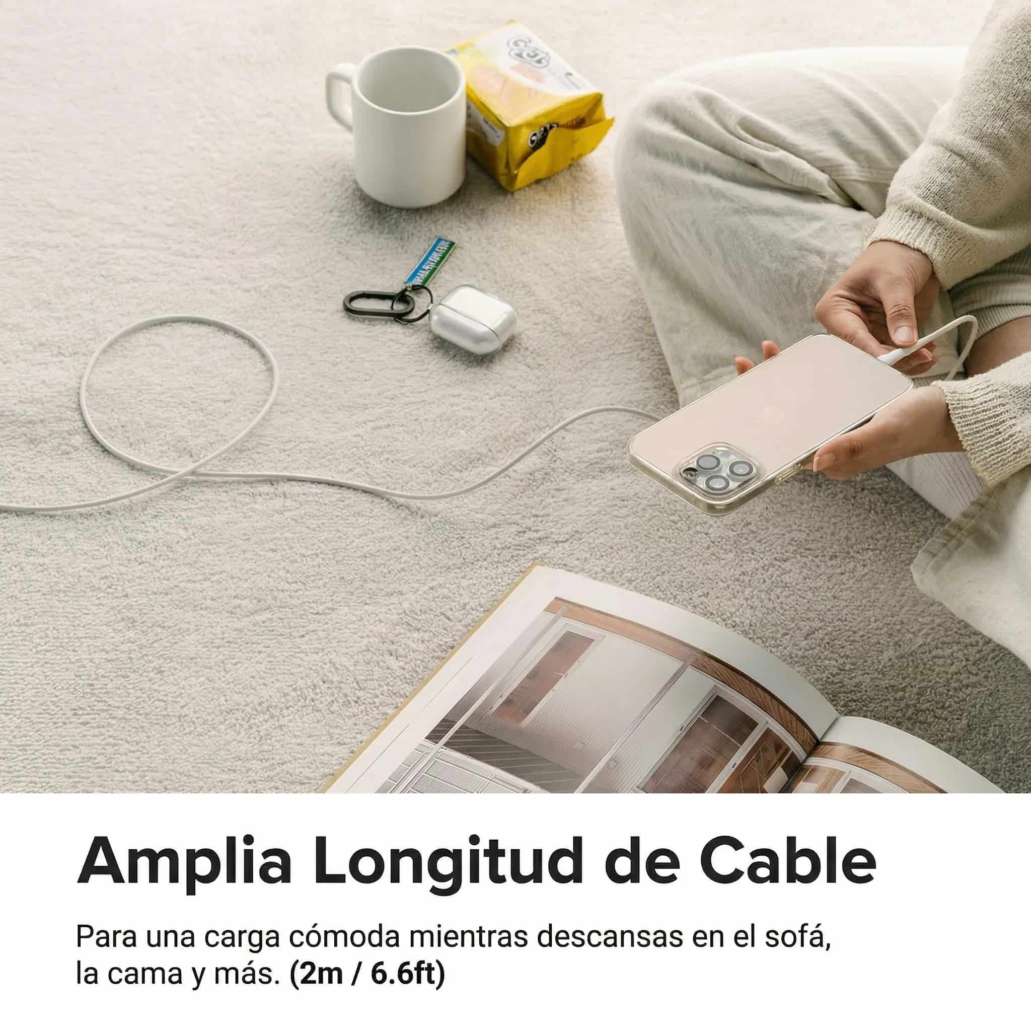 Cargador Ringke Carga Rápida USB a Lightning (2 Metros) 12W