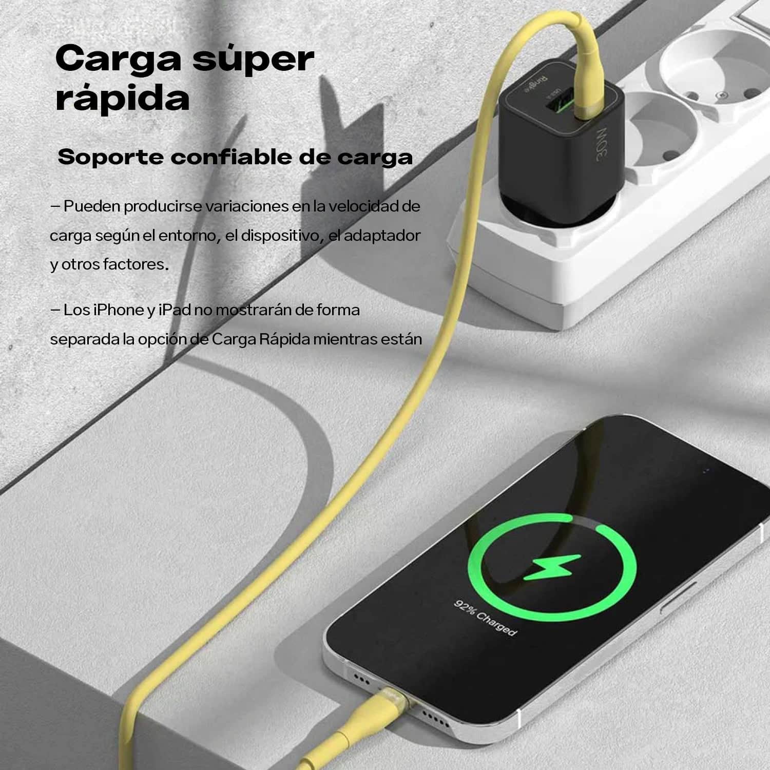 Cargador Ringke Carga Rápida Tipo C a Lightning (2 Metros) 20W